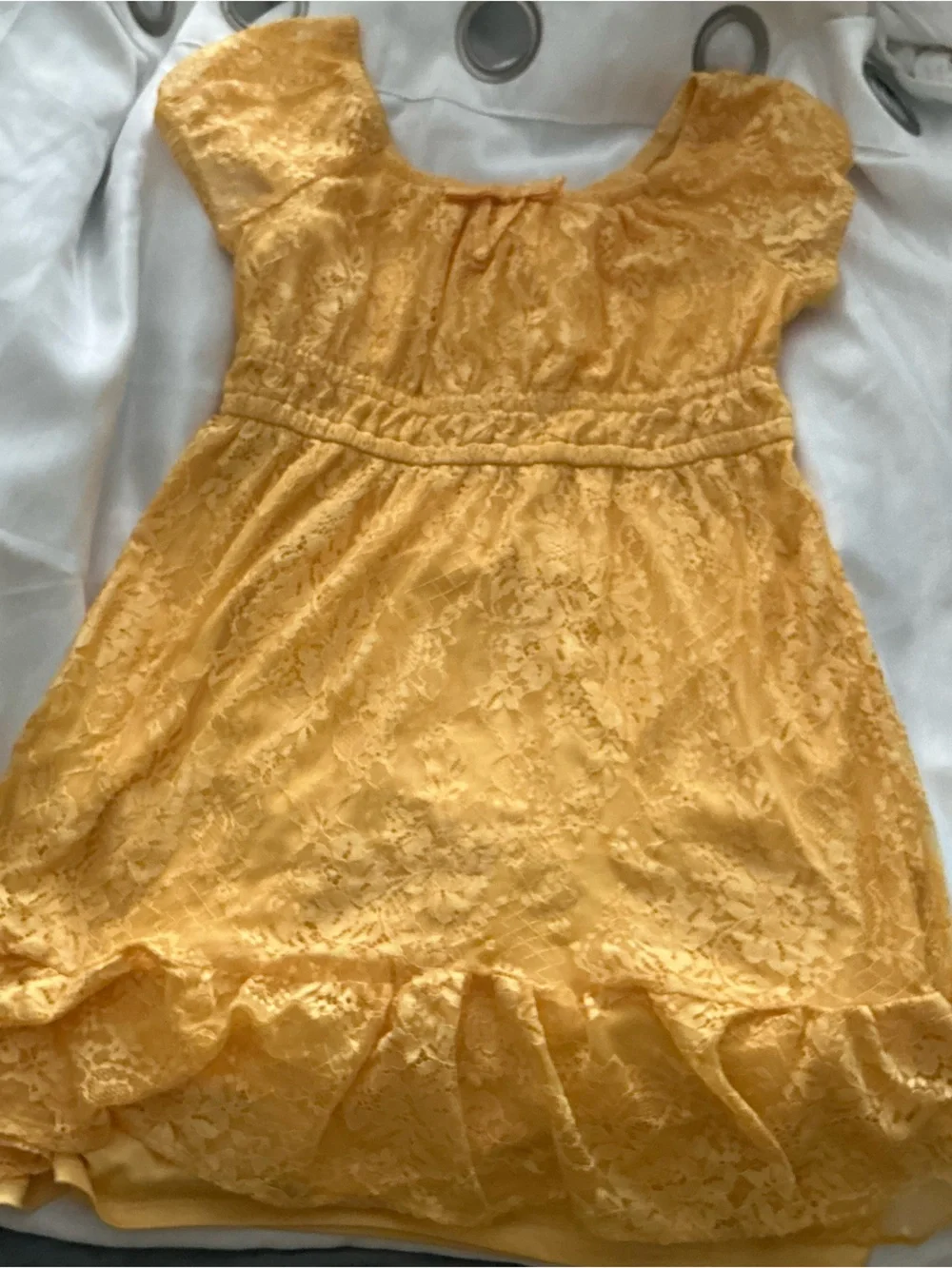 Girl’s Lace dress in Mustard Yellow